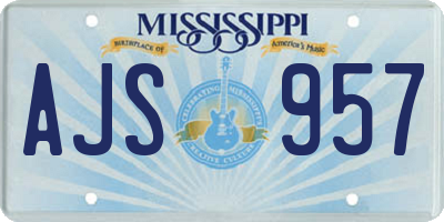 MS license plate AJS957