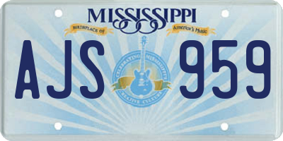 MS license plate AJS959