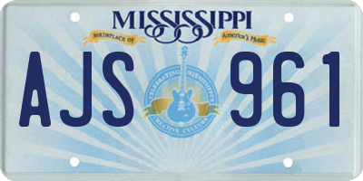 MS license plate AJS961