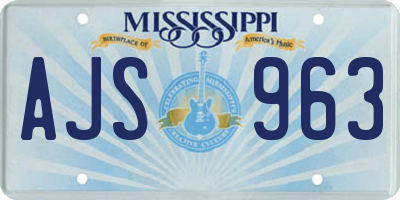 MS license plate AJS963
