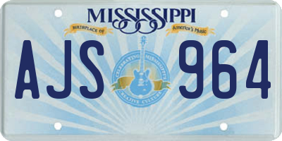 MS license plate AJS964