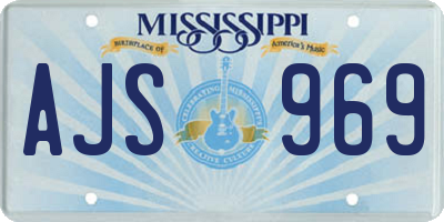 MS license plate AJS969