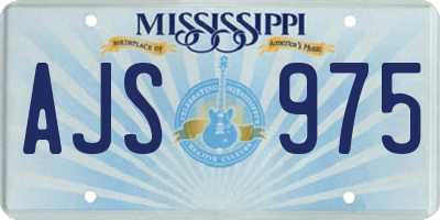 MS license plate AJS975