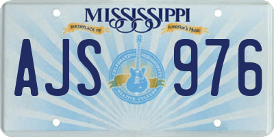 MS license plate AJS976