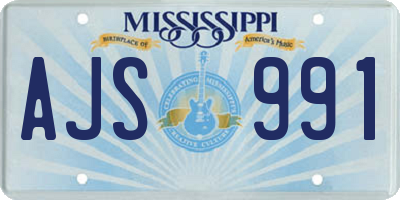 MS license plate AJS991