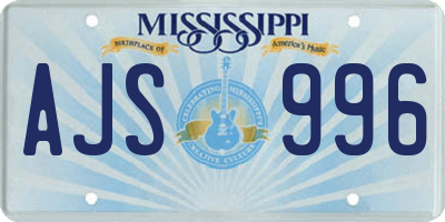 MS license plate AJS996