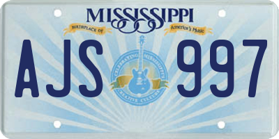 MS license plate AJS997