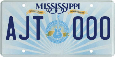 MS license plate AJT000