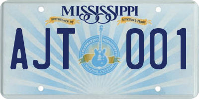 MS license plate AJT001