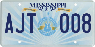 MS license plate AJT008