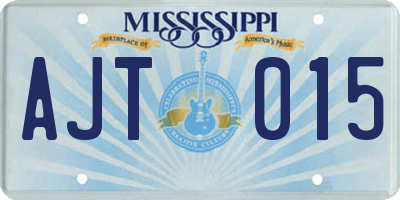 MS license plate AJT015
