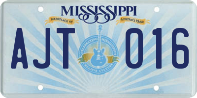 MS license plate AJT016
