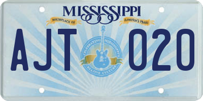 MS license plate AJT020