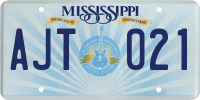 MS license plate AJT021