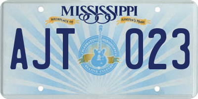 MS license plate AJT023