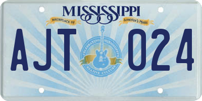 MS license plate AJT024