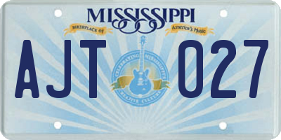 MS license plate AJT027