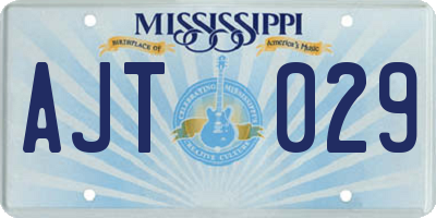 MS license plate AJT029
