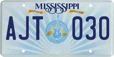 MS license plate AJT030