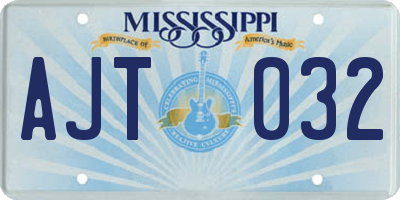 MS license plate AJT032