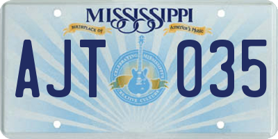 MS license plate AJT035