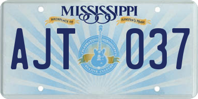 MS license plate AJT037