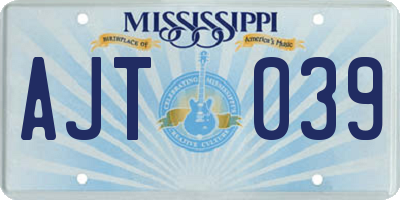 MS license plate AJT039