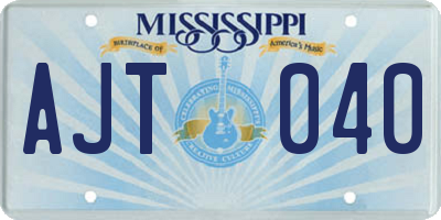 MS license plate AJT040