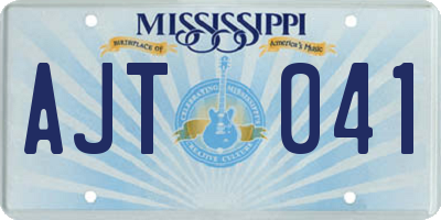 MS license plate AJT041
