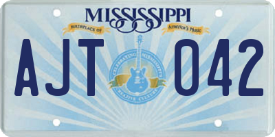 MS license plate AJT042