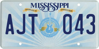 MS license plate AJT043