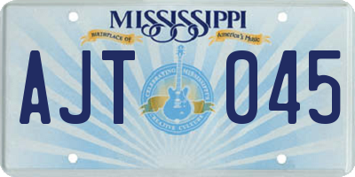 MS license plate AJT045
