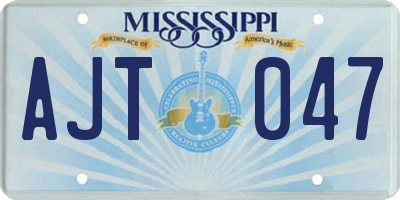 MS license plate AJT047