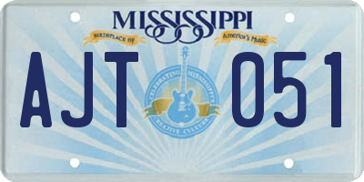 MS license plate AJT051