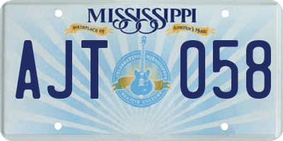 MS license plate AJT058