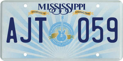 MS license plate AJT059