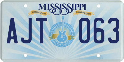MS license plate AJT063