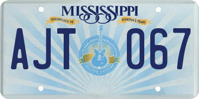 MS license plate AJT067