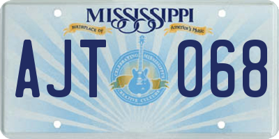 MS license plate AJT068