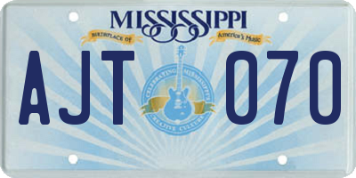 MS license plate AJT070