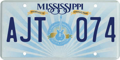 MS license plate AJT074