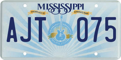 MS license plate AJT075