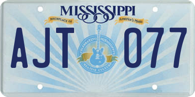 MS license plate AJT077