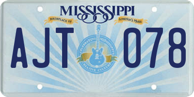 MS license plate AJT078