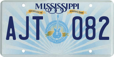 MS license plate AJT082