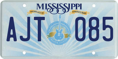 MS license plate AJT085
