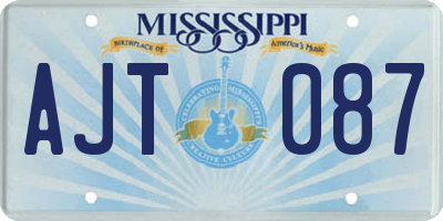 MS license plate AJT087