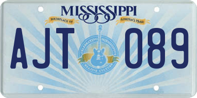 MS license plate AJT089