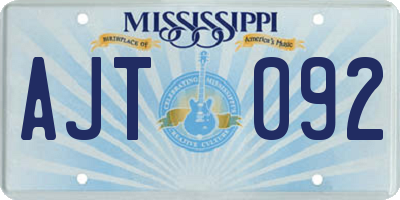 MS license plate AJT092