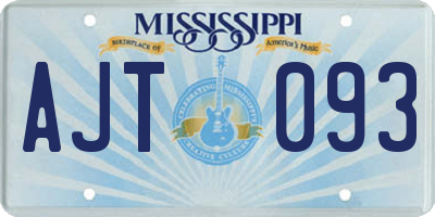 MS license plate AJT093